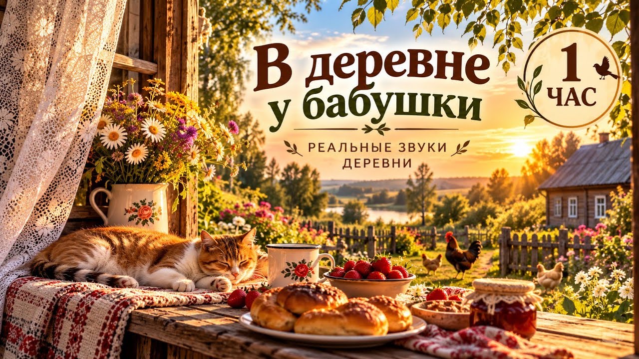 В деревне у бабушки  Реальные звуки деревни без музыки