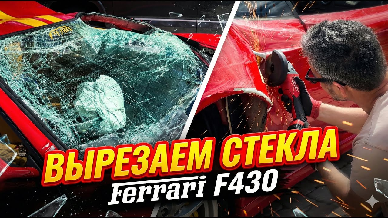 Вырезаем битые стекла из Ferrari F430  Часть 4