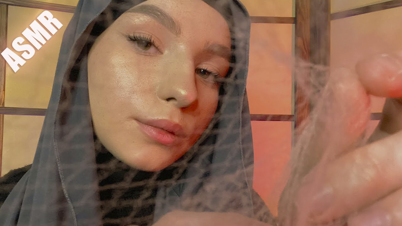 АСМР ПАУТИНКА Неразборчивый шёпот Звуки рта | ASMR SPIDER WEB + Mouth Sounds