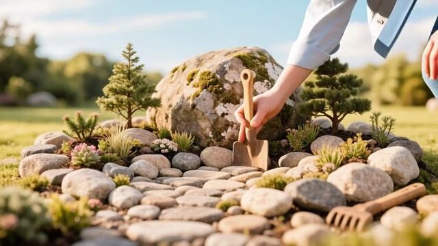 Создание ландшафтной клумбы с камнями самостоятельно
