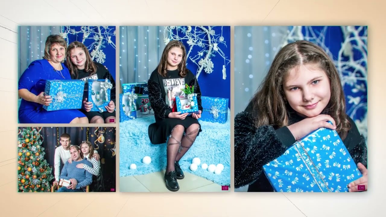 Новогодняя фотосессия  Новый год 2023  Семейная фотосессия  Слайд-шоу