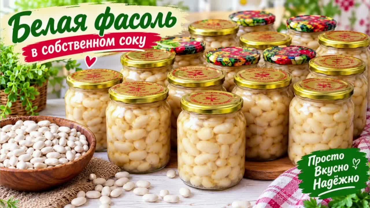 7 БАНОЧЕК ИЗ 1 КГ! БЕЛАЯ ФАСОЛЬ НА ЗИМУ! Съедаем банку за раз и мяса не нужно!