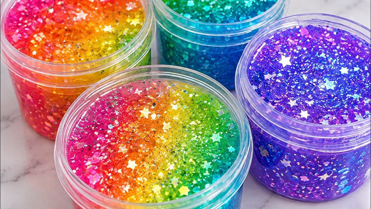 Радужный слайм: блеск хруст и чпоки 