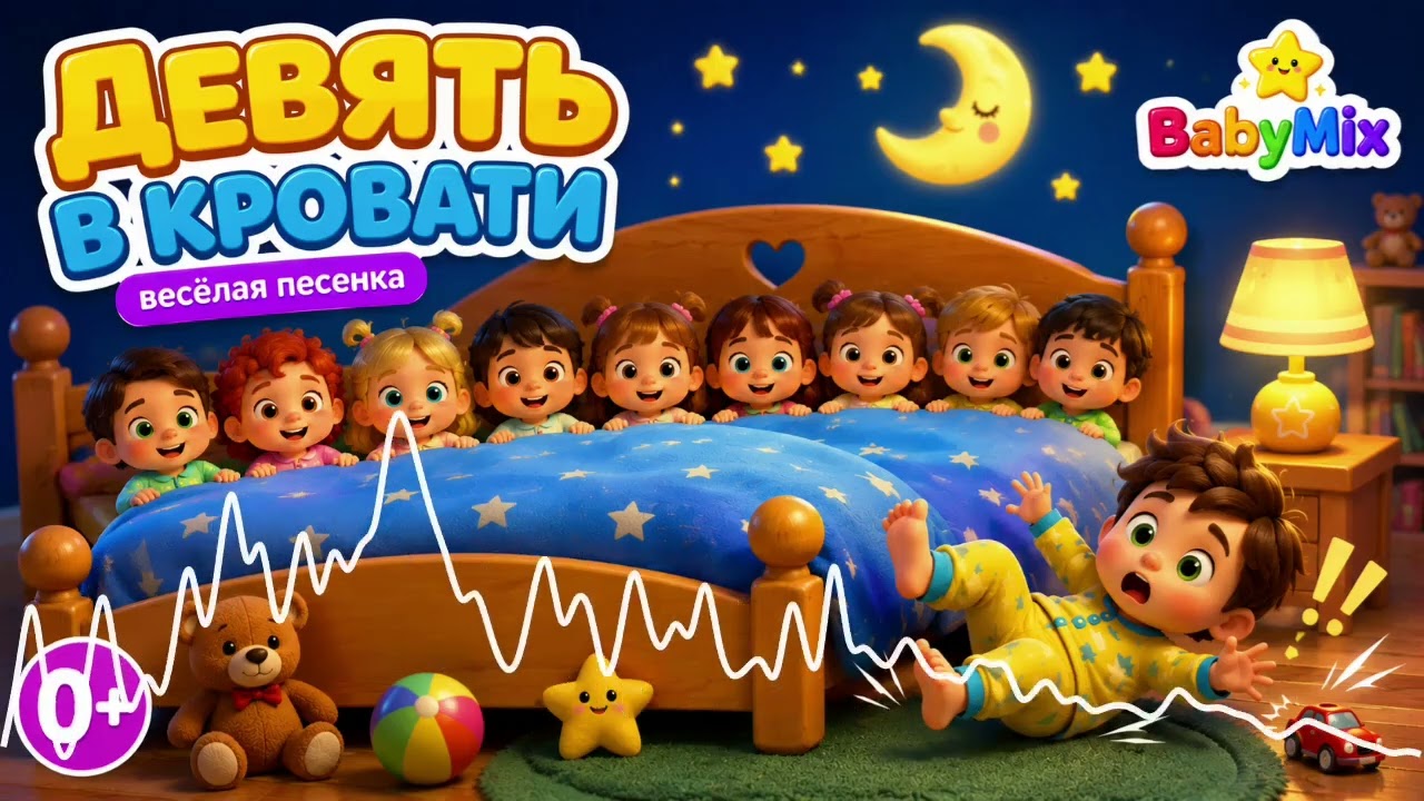 Девять В Кровати  Весёлая Детская Песенка   BabyMix