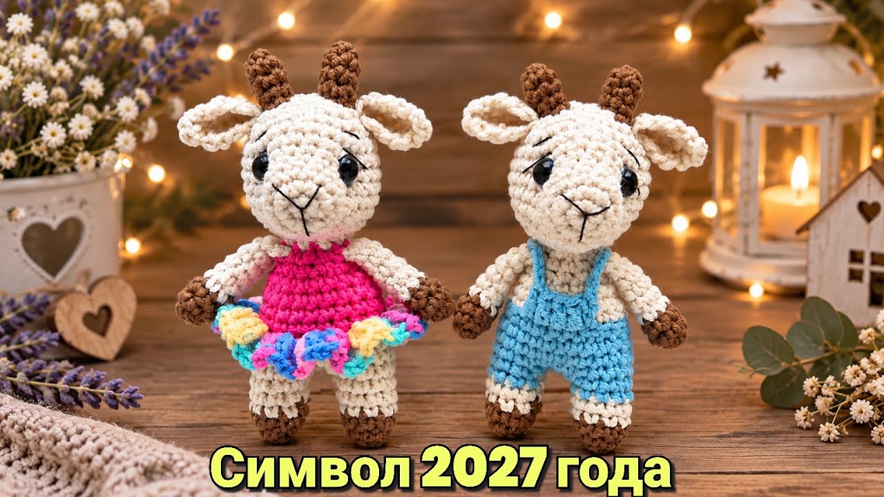 Несложный Мальчик козлик вязаный крючком из полухлопка Crocheted goat tutorialGehäkelte Ziege