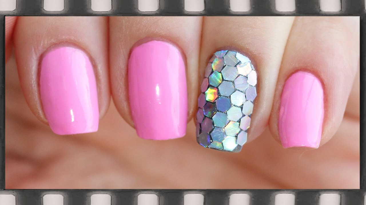 Простой и эффектный маникюр Чешуя  Mermaid Glitter Nail Art