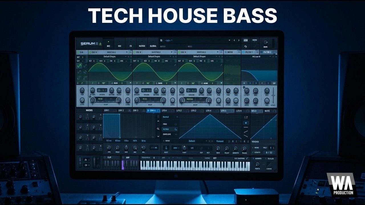 Синтез Tech House баса в Serum: 4-ступенчатый FM-синтез из синусоид фильтрация и EQ