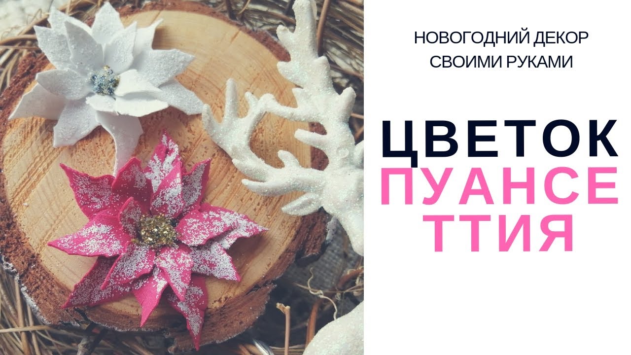 Скрапбукинг. Пуансеттия или Рождественская звезда СВОИМИ РУКАМИ из фоамирана МАСТЕР-КЛАСС