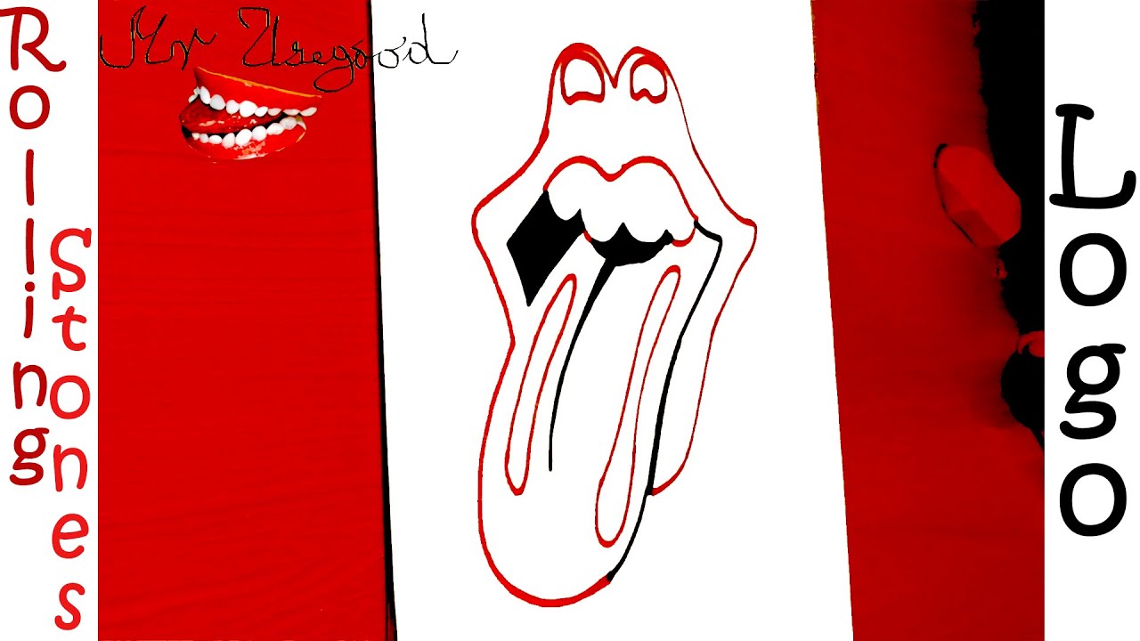 Как рисовать ROLLING STONES Logo Шаг за шагом Легко, бумага