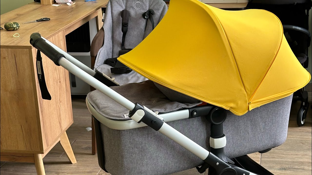 Коляска Bugaboo fox . Как установить текстиль люльки