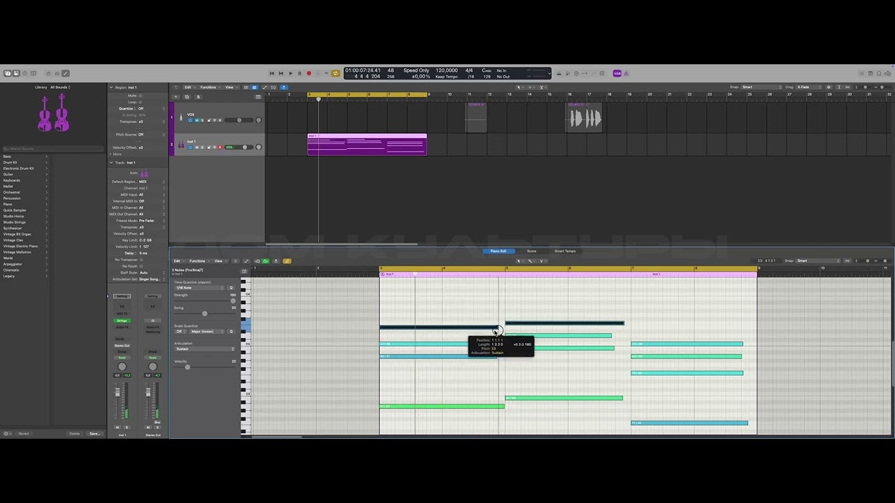 БЕСПЛАТНЫЙ УРОК ПО LOGIC PRO X!!! VSTi Studio Instrument STRING
