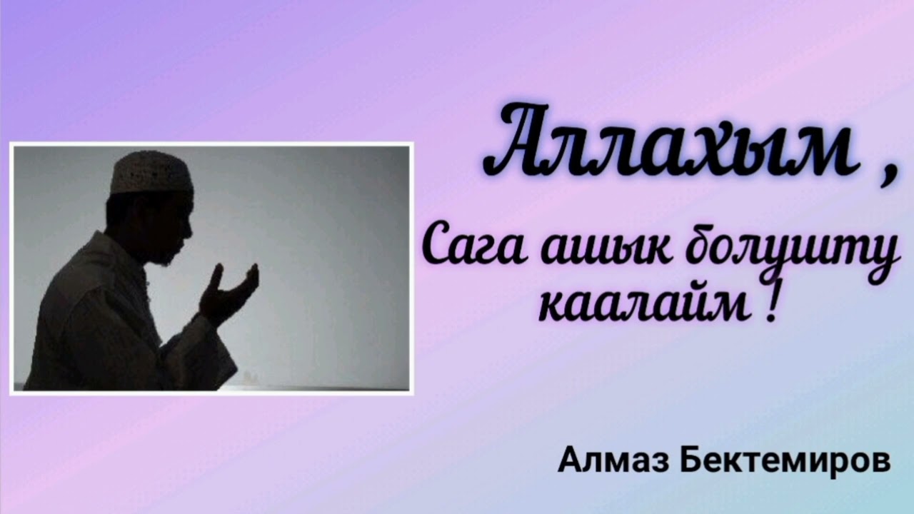 Аллахым  Сага ашык болушту каалайм !  Алмаз Бектемиров