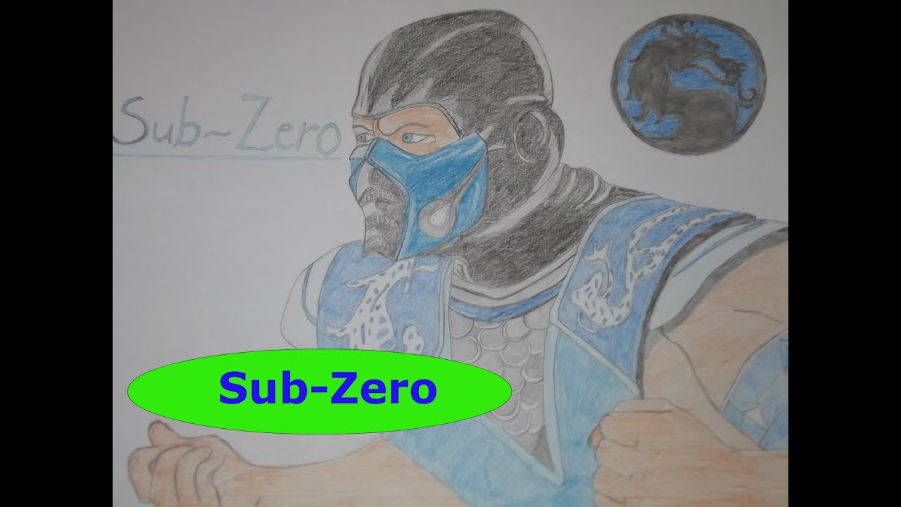 Саб-Зиро. Рисунок цветными карандашами. Sub-Zero. Drawing with colored pencils .
