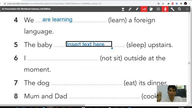 រៀនសរសេរប្រយោគជាមួយ PRESENT CONTINUOUS