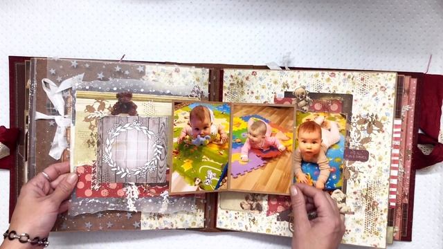 Альбом про первый годик с интерактивными и поп-ап элементами. Много мишек)))