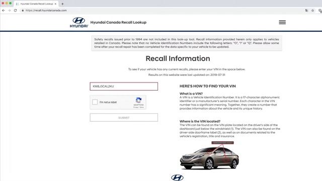 Checking For Open Recalls - Crowfoot Hyundai