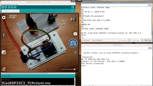 Xiao ESP32C3 (in Arduino-esp32 Framework) Act As Socket Client, Connect To HC-25 WiFi Module.