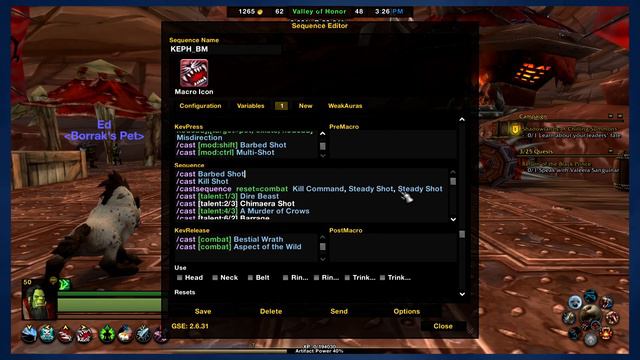Beast Mastery Hunter GSE Macro For World Of Warcraft Shadowlands