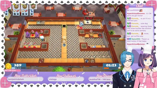 [VoD] [Overcooked! 2] With Ben! Lets Burn All The Food :3