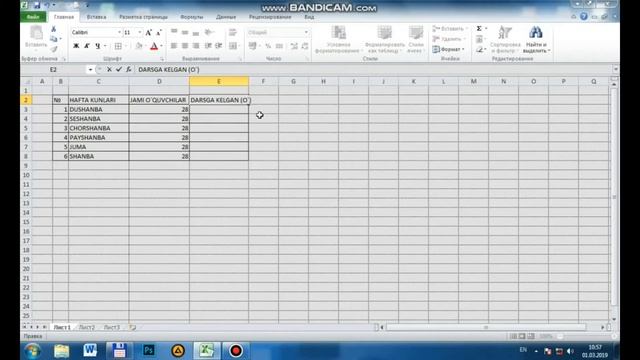 MS Excel Dasturida Diagramma Tuzish *Inomjon Xaydarov*