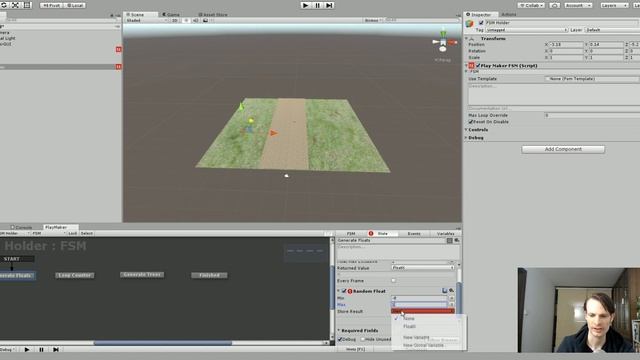 Unity Playmaker Random Float Exclusion - Random Generate Tree Placement Excluding The Path
