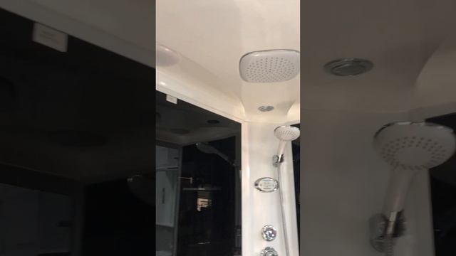 Domani-Spa/Delight High Душевая кабина R черные стенки, тонированные стекла, кнопочный пульт