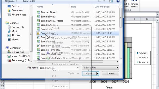 Delete A File - Excel 2010