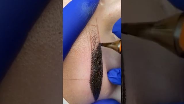 Перманентный макияж бровей #пудровоенапыление