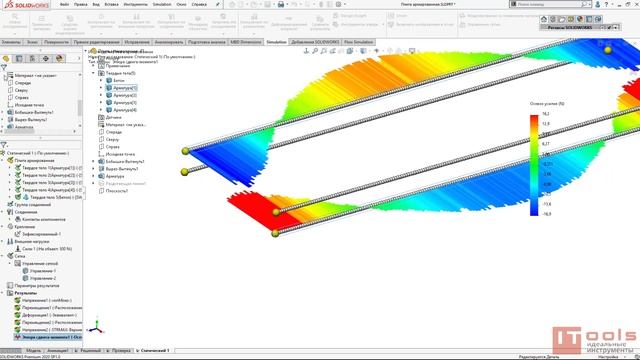 Расчёт железобетонной плиты в SOLIDWORKS Simulation