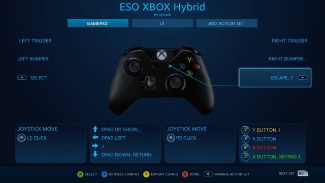 Elder Scrolls Online PC Better XBOX Controller W/ Default UI