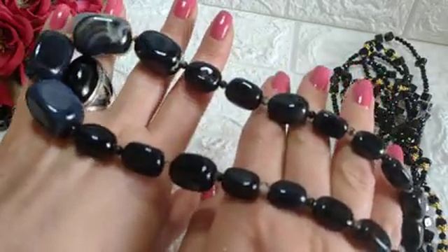 ?НАТУРАЛЬНЫЕ КАМНИ ???В ЧЕРНОЙ ♠♣ГАММЕ АГАТ♟,ГАГАТ♟,МОРИОН♟,САПФИР?