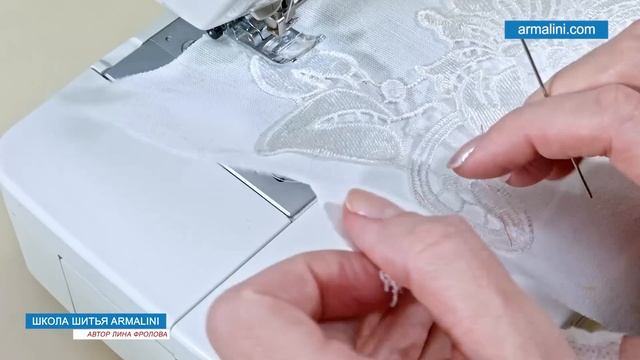 Декор на ткани.  Имитация вышивки ришелье