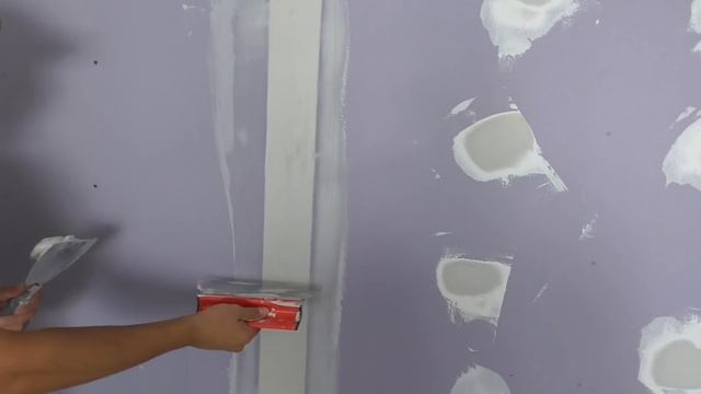 Strat 1 de GLET pe RIGIPS (aplicare banda din fibra si hartie pe gips carton)