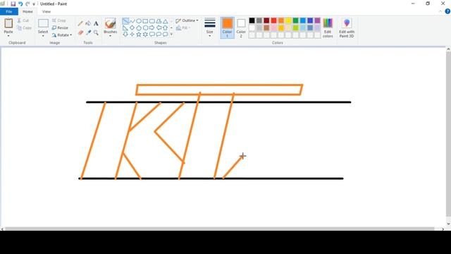 How To Draw KTM Bike Logo In Ms Paint | KTM Logo Drawing.