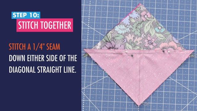 How To Make Hourglass Or Quarter Square Triangle Unit For Quilting & Patchwork - Beginner Friendly!