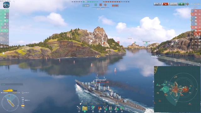 Cruiser Austin On Map Shatter, 263k Damage - World Of Warships