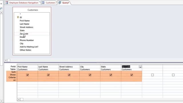 Access 2013: Designing a Simple Query