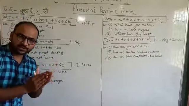 Present Perfect Tense ,With All Types Of Sentences.LEC 14