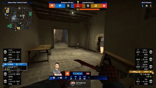 M0NESY 1V1 CLUTCH | G2 Vs Virtus.pro | CSGO IEM Katowice 2022