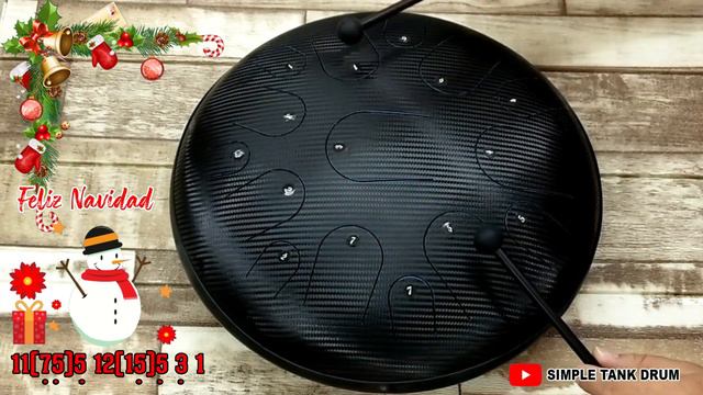 FELIZ NAVIDAD - Simple Tank Drum Cover With Tabs