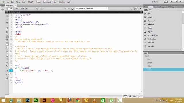 PHP Tutorials 9 Loop While