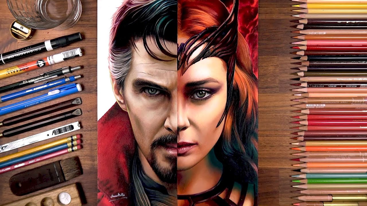 Drawing Doctor Strange & Scarlet Witch   Drawholic