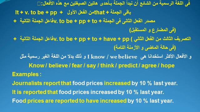 Unit 6 Part 2(الوحدة السادسة - الجزء الثاني - القواعد (المبني للمجهول