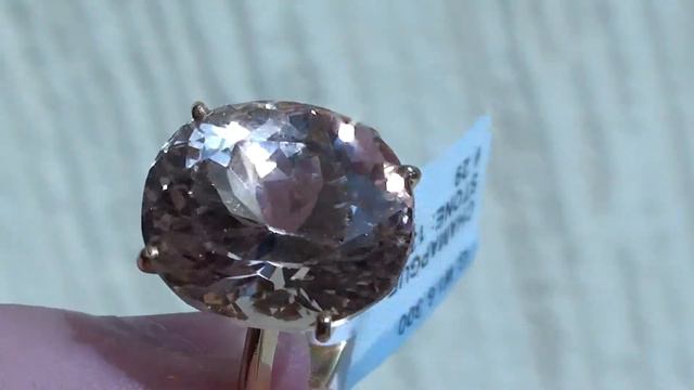 Imperial Topaz 13.56ct  22K Solid Yellow Gold Ring