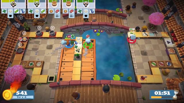 Overcooked 2 Level 5-1 4 Stars. 3 Players Co-op