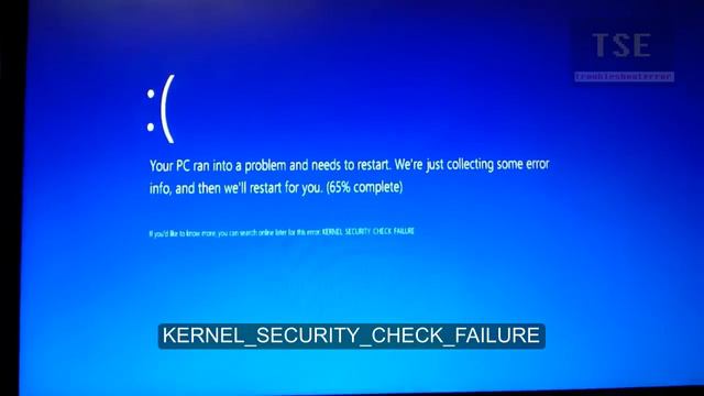KERNEL_SECURITY_CHECK_FAILURE Blue Screen Error