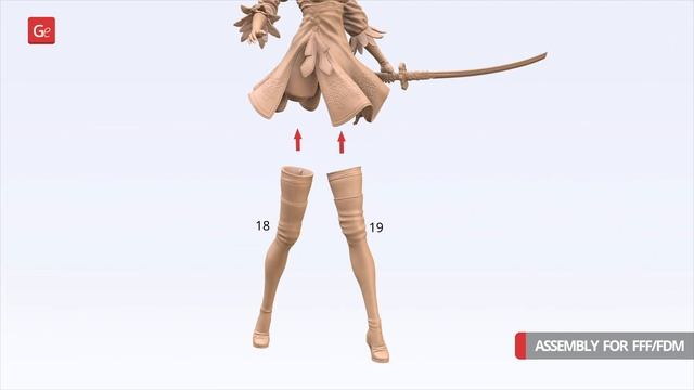 NieR: Automata 2B 3D Printing Figurine | Assembly By Gambody