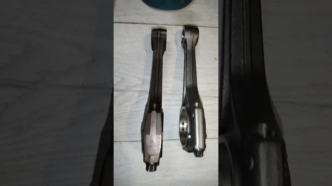 Сравнение  шатунов старого и нового образца мотора БМВ Е36 М40В18 .