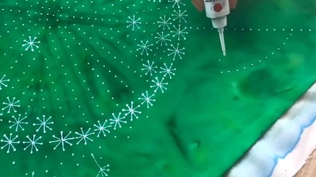 Роспись косынки Одуванчик