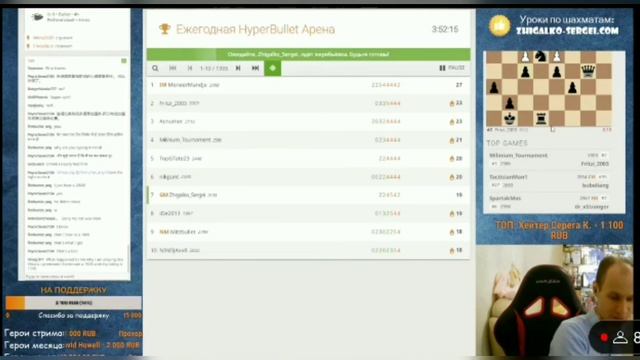 Сергей Жигалко, нарезка из турнира гипер пуля. Шахматы, собака, бумеранг...